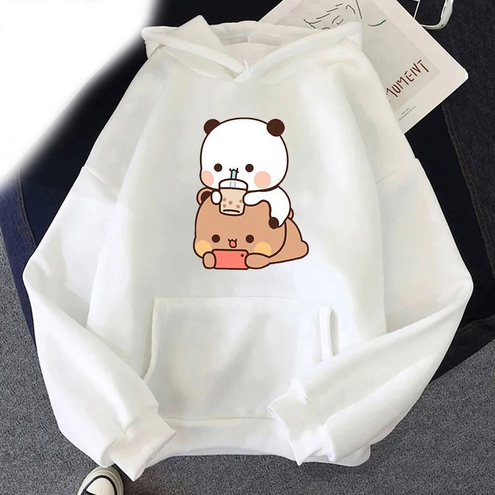 New kawaii Bubu and Dudu drink Bubble tea hoodies print men woman fashion hoodie oversized sweatshirts pullovers unisex clothing. 