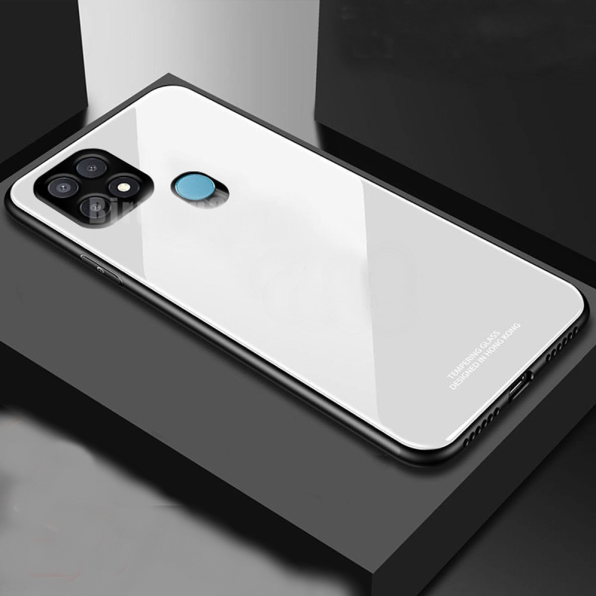Asuwish Cover per OPPO A15/A15S/A35 con Pellicola Vetro Temperato Vetrino Magnetica Anello Supporto Resistente Protettiva Protezione Silicone A 15 15S 15A CPH2185 Custodia Case Maschio Ragazza Nero