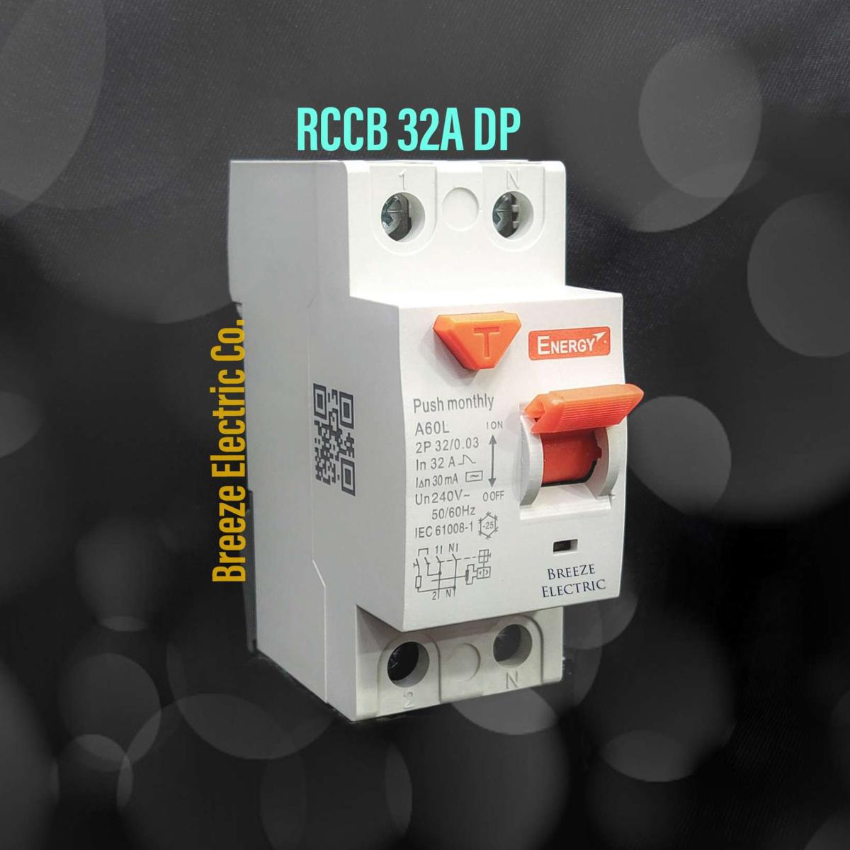RCCB 32A DP 2 Pole Circuit Breaker. Energy.