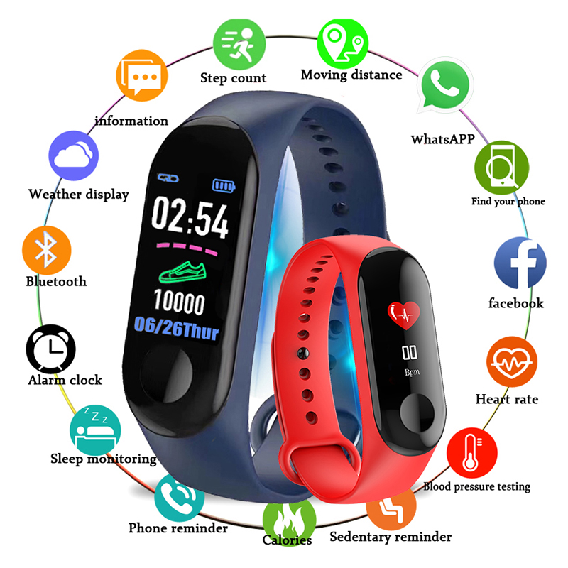 M3 Smart Bracelet IP67 Waterproof With All-day Activity Tracking. 