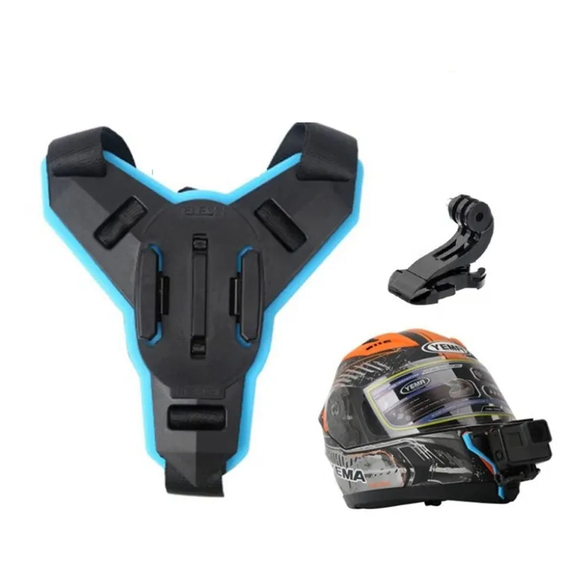 Adjustable Helmet Chin Mobile Mount with Holder: Secure Motorcycle Helmet Stand for Action Camera and Phone Accessories