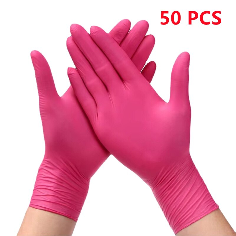 White Nitrile Disposable Gloves - Latex Free Food Prep, Salon, Hair Dye Kitchen Gloves