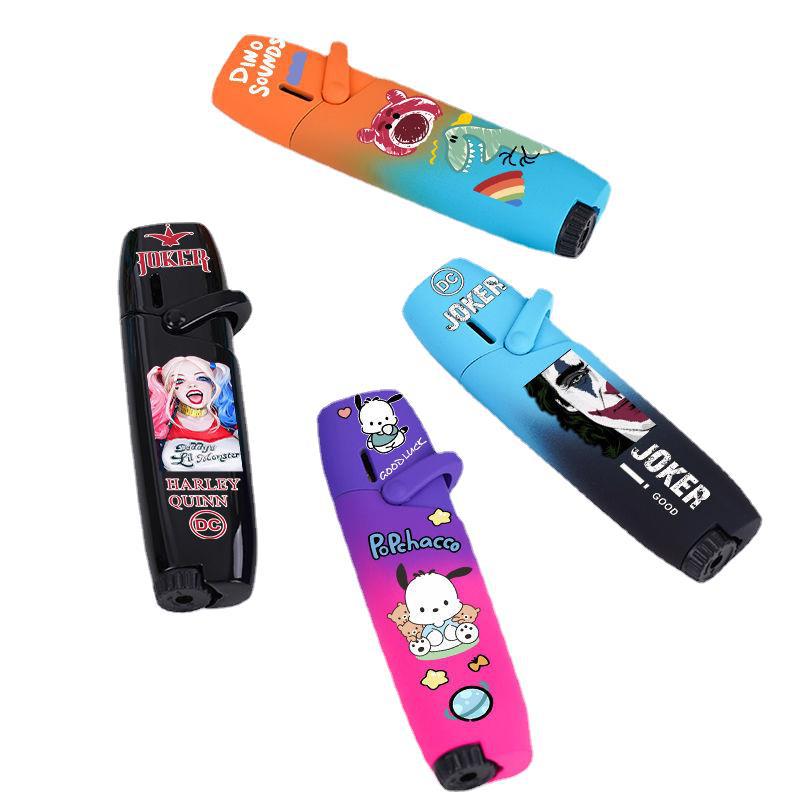 New Cool Cute Cartoon Creativity Unique Gradient Strawberry Bear Windproof Lighter for Boyfriend for Girlfriend. 