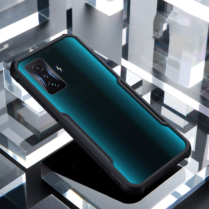 Custodia GOKEN Armor Per Xiaomi Poco F4 GT: Cover TPU E PC Con Anello Magnetico 360° E Supporto Auto, Blu, Antiurto Militare - 2