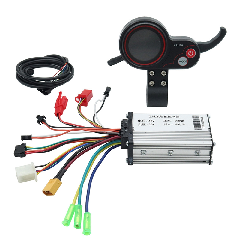 48V 500W Motor Controller MR-100 LCD Display Meter Motor Dashboard Kit for KUGOO M4 Electric Scooter Accessories. 