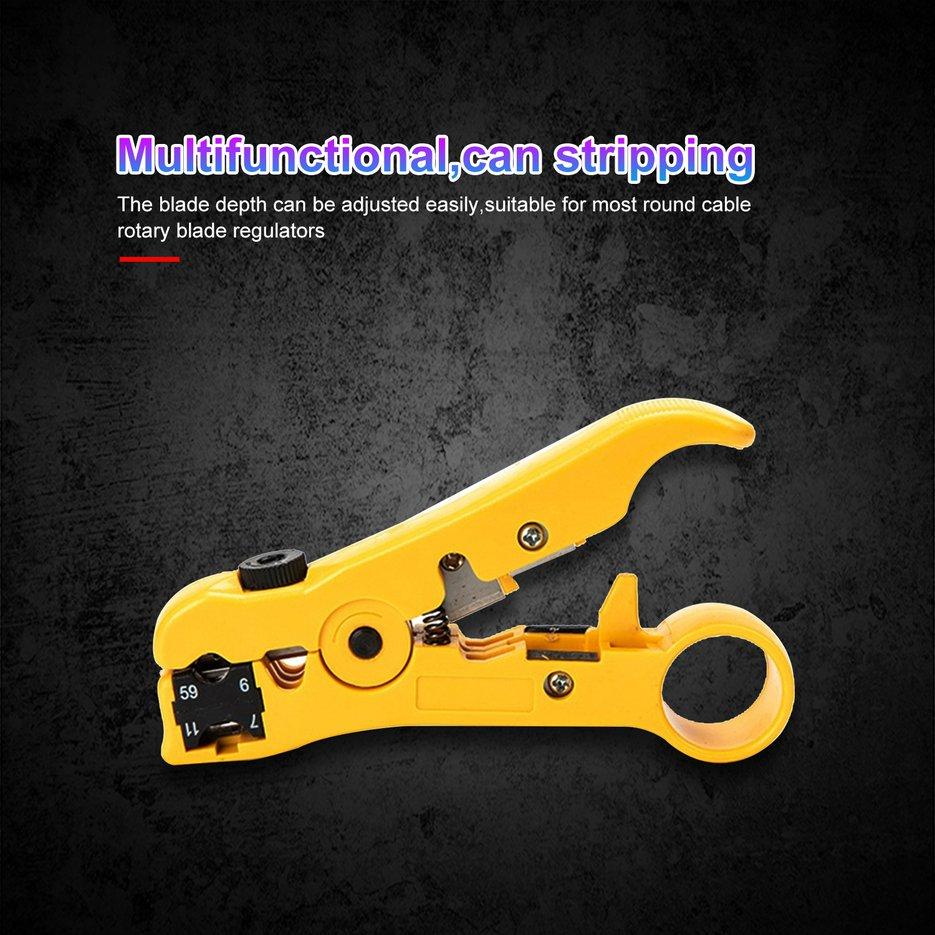 OIMG Universal Network Cable Stripper Cutter Stripping Pliers Tool Flat Or Round Utp Cat5 Cat6 Wire Coax Coaxial Stripping Tool. 