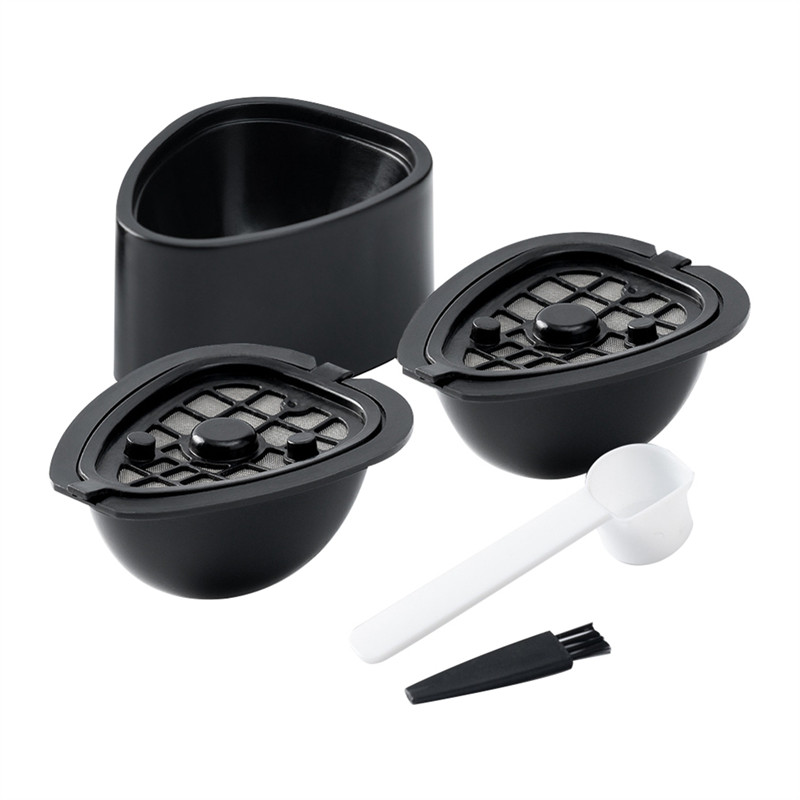 Coffee Capsule Pod Black with Spoon Brush for NESTLE ST 9662.62 Refillable Filter Pod Replacement Coffee Capsule Tea