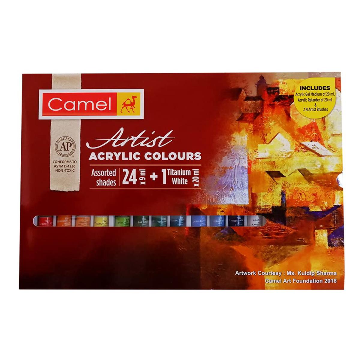 Camel Artist Acrylic Colours 24 Shade X 9ml X 20ml