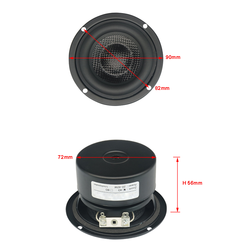3 Inch Subwoofer Speaker 4Ohm 8Ohm Super Bass Speaker 25W Woofer Low Frequency Glass Fiber Woven Basin Loudspeaker Car Subwoofer. 
