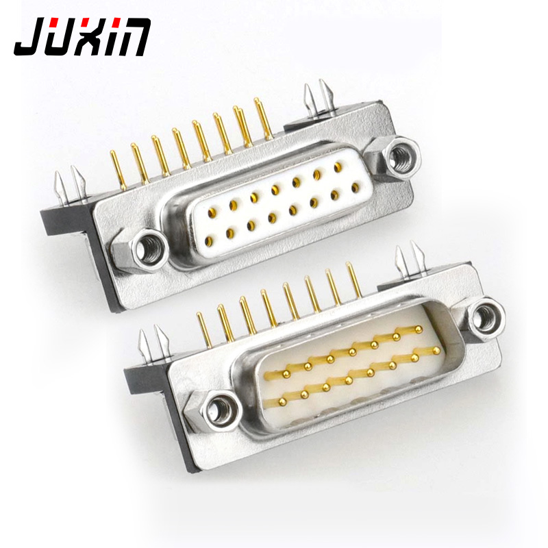 DR15 DB15 D-SUB 90 degrees Angled 15 Pin Female Male PCB Mount Socket Connector. 