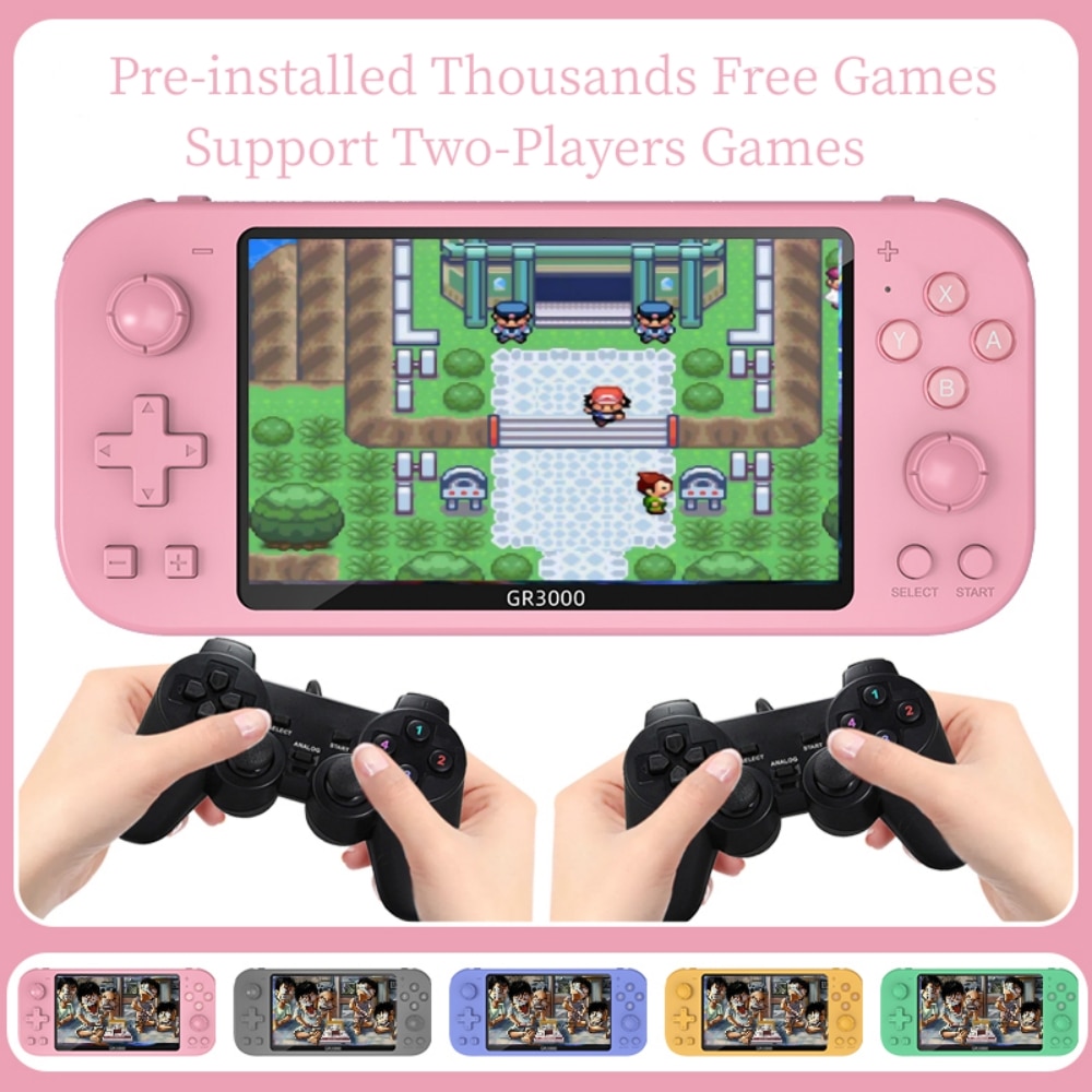 HXSJ GR3000 Handheld Game Players 5 Inch Screen Retro Game Console 8GB No Repeat 2500 Free Games For PS1/MAME/Arcade Video Gaming. 