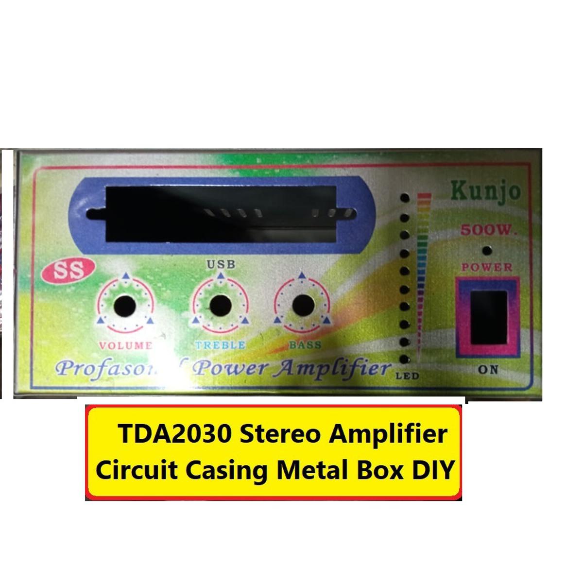 3CH FAT Style TDA2030A TDA2030 Amplifier Box 3 Channel Power Amplifiers For 3 Volume Base Tone MP3 MP5 Circuit Audio Circuit Casing Metal Box DIY Case