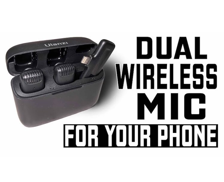 Wireless Lavalier Microphone Ulanzi J12 Dual Wireless Microphone With Charging Case For Lighting port. 