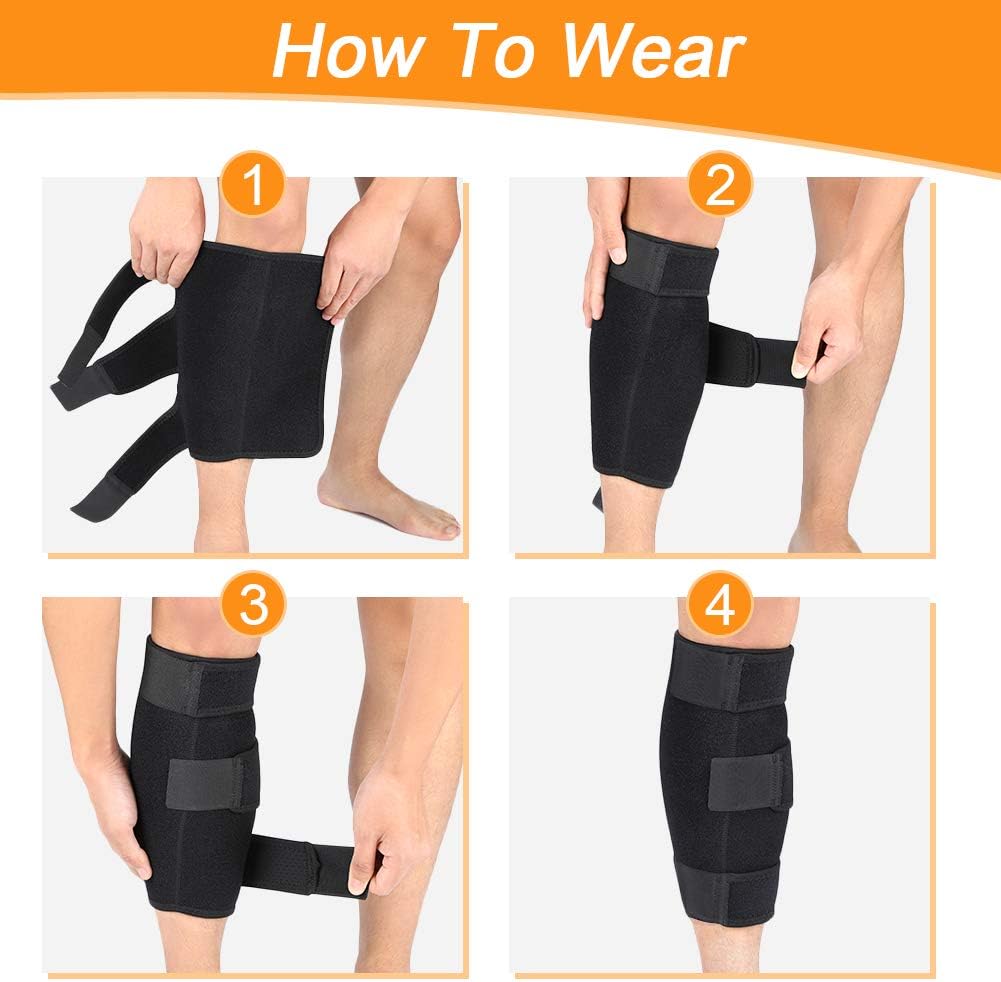 Calf Brace Adjustable Shin Splint Support Sleeve Leg Compression Wrap for Pulled Calf Muscle Pain Strain Injury, Swelling, Fits Men and Women. 