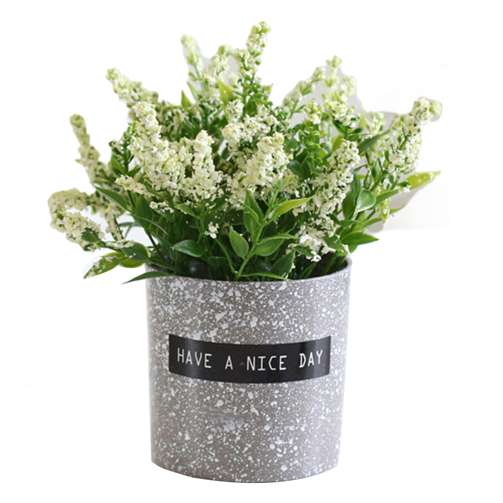 Potted Simulation Artificial Lavender Flower Pot Balcony Office Desktop Bonsai. 