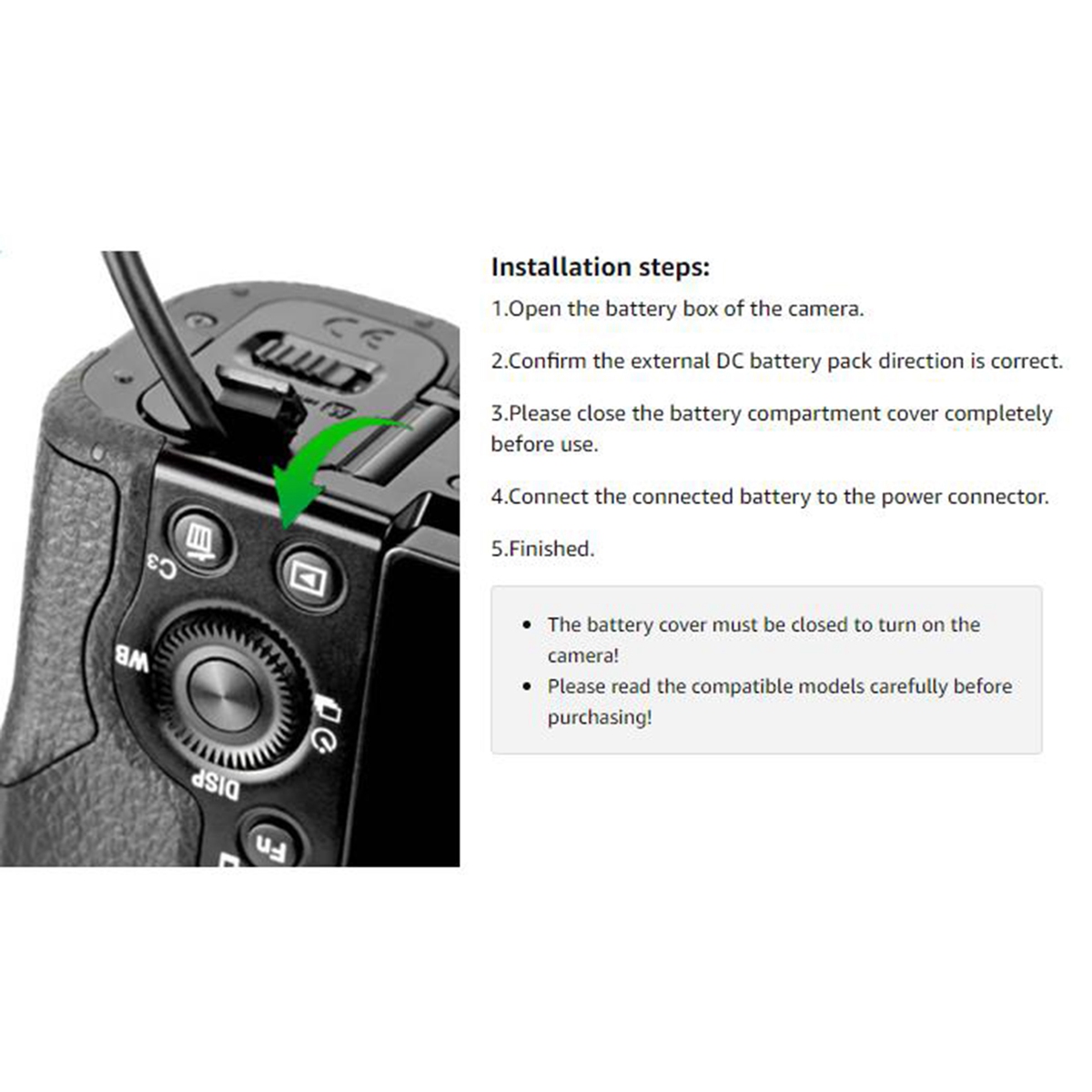 AC-PW20 NP-FW50 Dummy Battery AC Power Supply Adapter DC Coupler Kit for Sony Alpha A5100 A6500 A6400 A6000 A55 A7. 