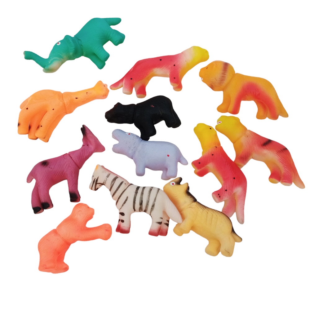 Animals Zoo Rubber Jungle Animals Toys Set Animal Collection For Kids Soft Toys 12 pics