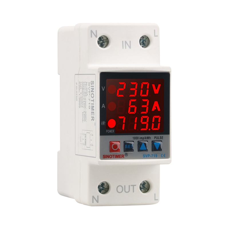 SINOTIMER 40A Adjust Voltage Relay over Under Voltage Protector over Current Limit Wattmeter KWH Energy Meter Power Comsumption. 