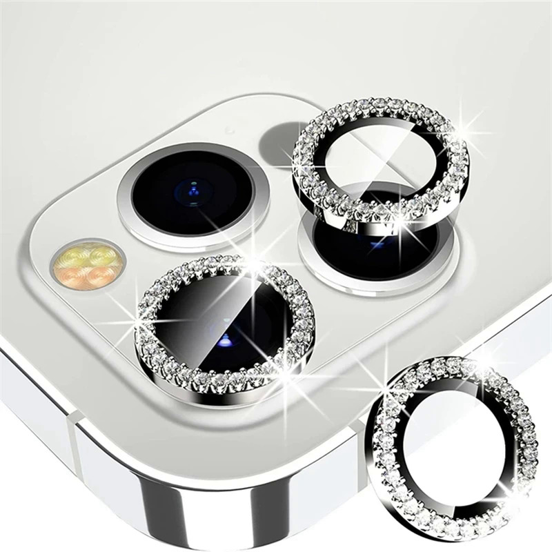 For iPhone 15 Pro Max /15 pro Diamond Camera Lens Protectors Camera Metal Ring Glass for iPhone 15 pro max/15 pro Protective Cap