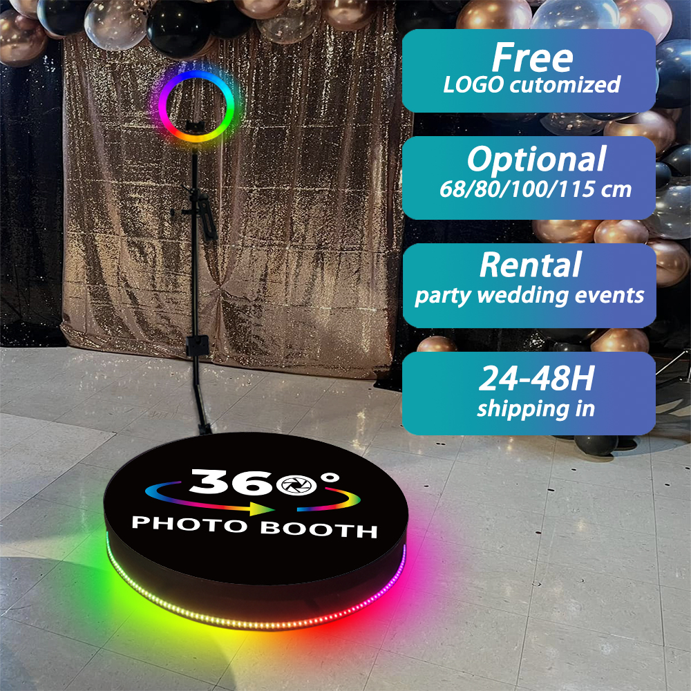 360 Photo Booth Machine Rotating Selfie 360 Video Camera Booth Photobooth With Flight Case Packing For Wedding Party Events