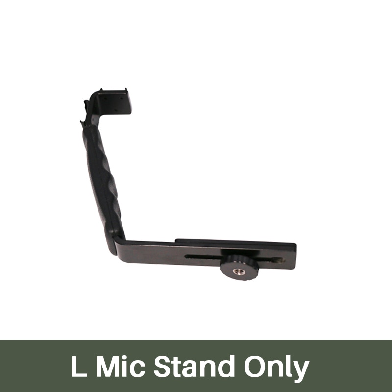 Smooth Q 4 Mic Stand L Bracket Camera Handle Grip for Zhiyun Smooth 4 DJI Osmo LED Light Rode Videomicro with 2 Hot Shoe Mounts