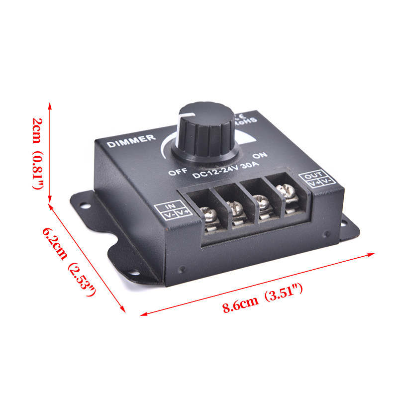 DC 12V 24V LED Dimmer Switch 30A 360W Voltage Regulator Adjustable Dimmers. 