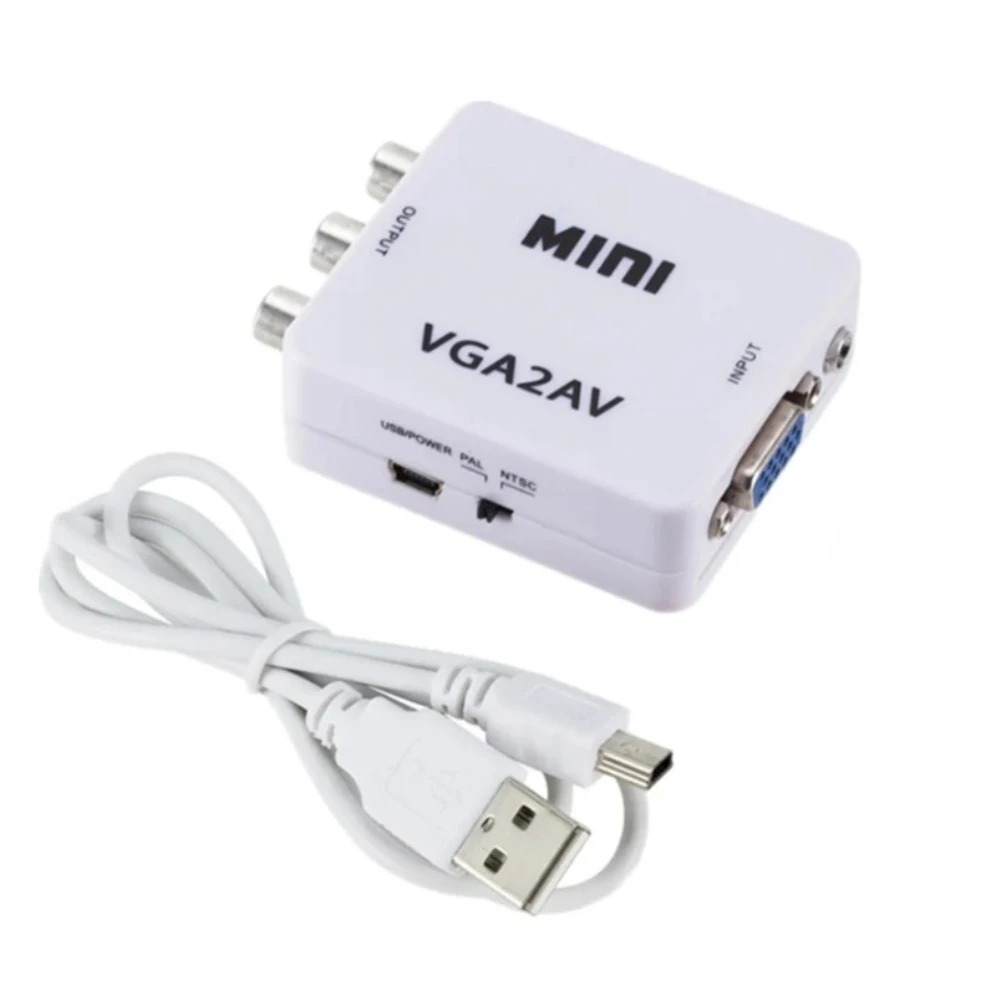VGA to RCA AV Converter with 3.5mm Audio VGA 2 AV. 