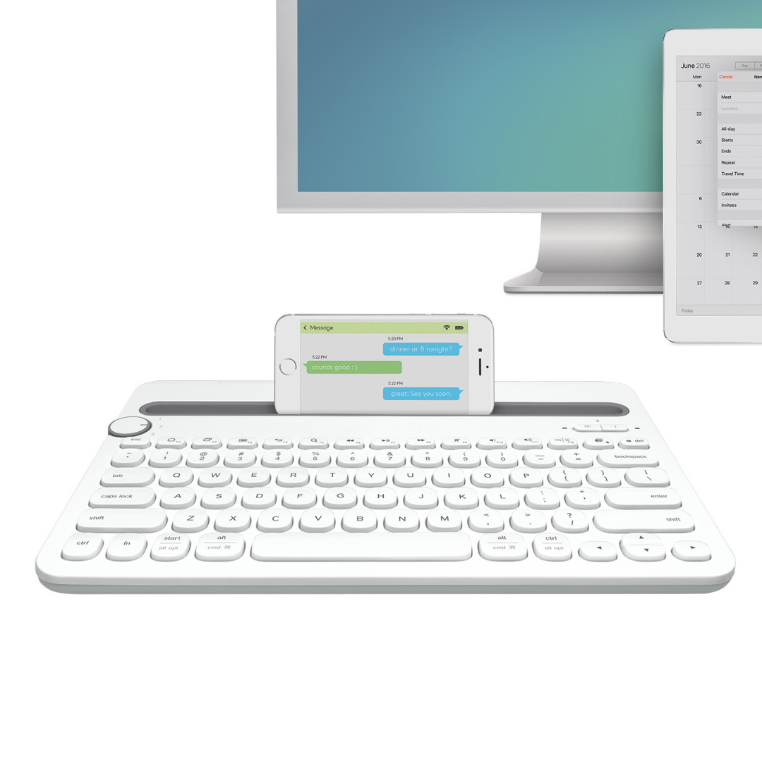 Logitech Bluetooth Multi-Device Keyboard K480, Works with Windows and Mac Computers, Android and iOS Tablets and Smartphones. 