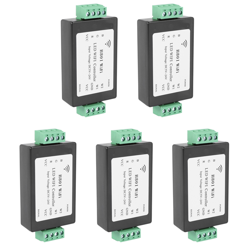 H801 WIFI Controller-5 x LED WiFi Controller-Black. 
