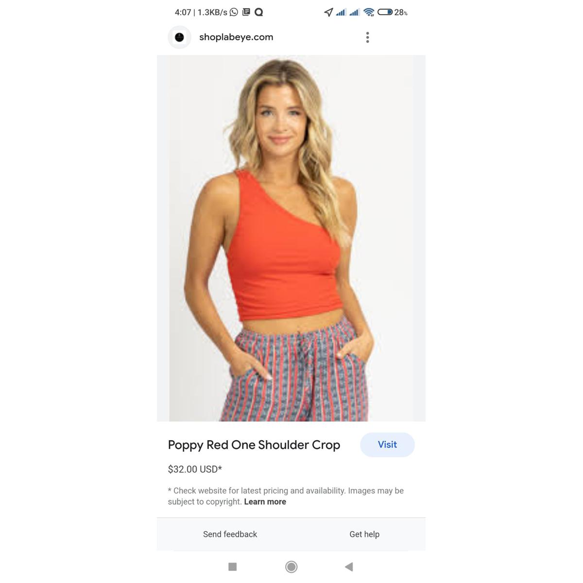 Ladies One shoulder cut Fashionable Tangtop tipe Crops