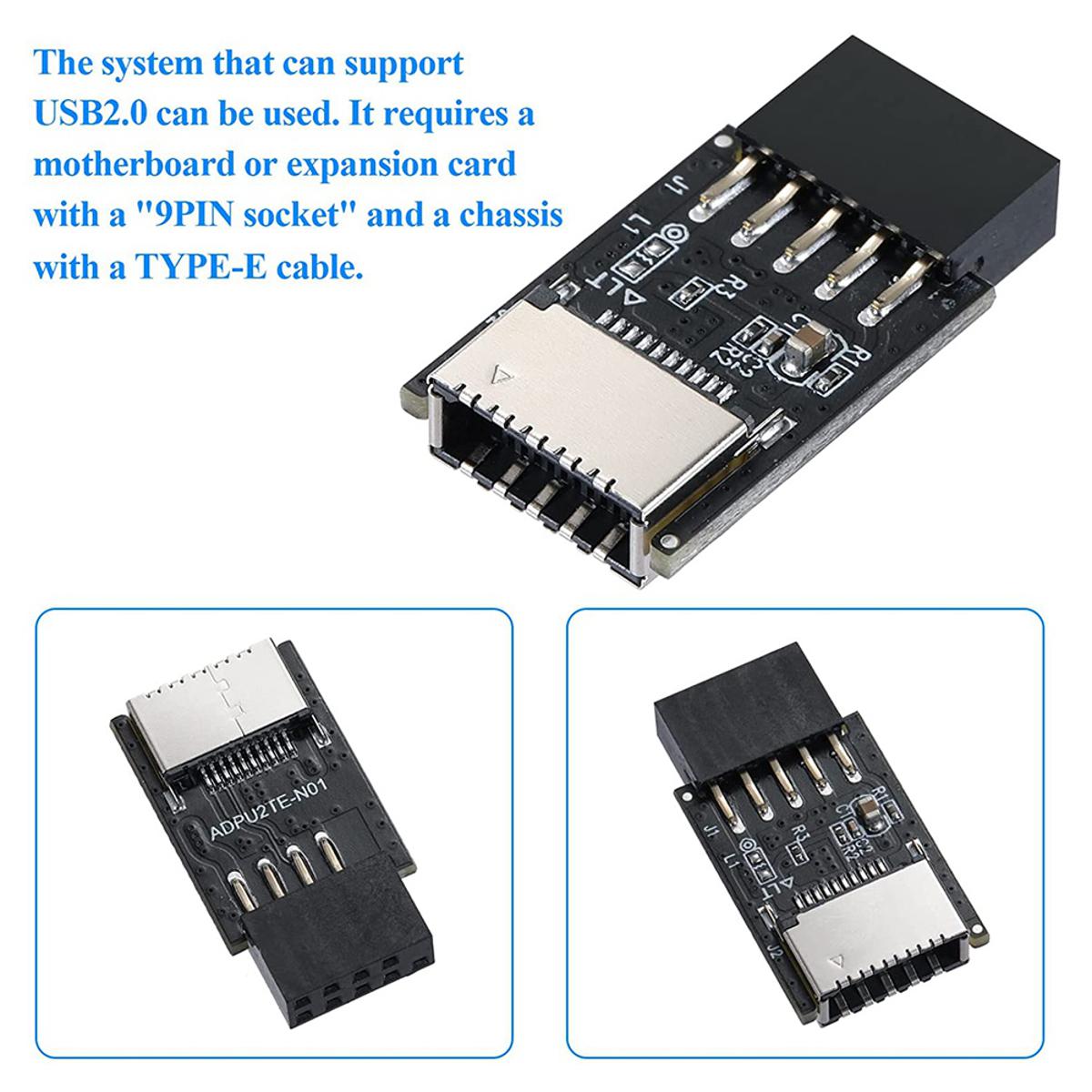 Internal USB Port Cards-1 * USB 2.0 Front Panel Header-black