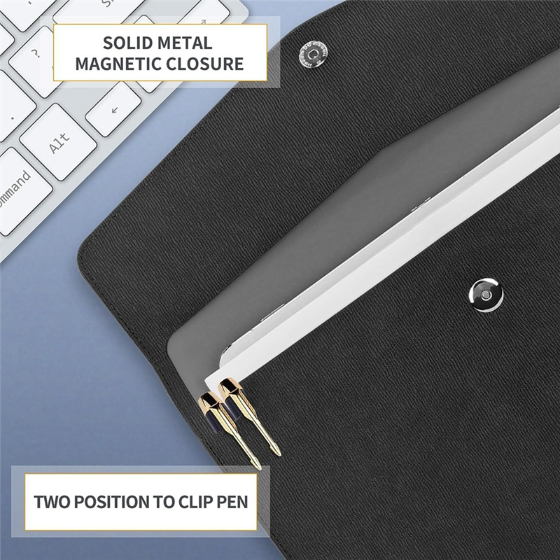 2Pcs Document File Folder, Waterproof Thin PU Leather A4 Envelope Folder Expanding File Organizer Portfolio Storage Case Easy to Use About 33 X 24cm. 