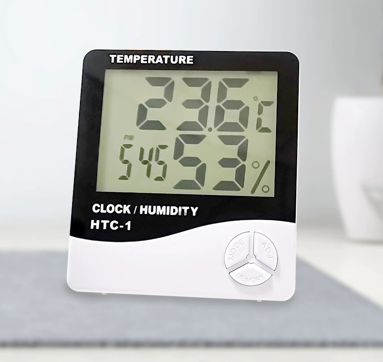 (New)HTC-1 large EAD houehold thermometer temperature and humidity meter high preciion indoor electronic thermometer with electronic alarm clock. 