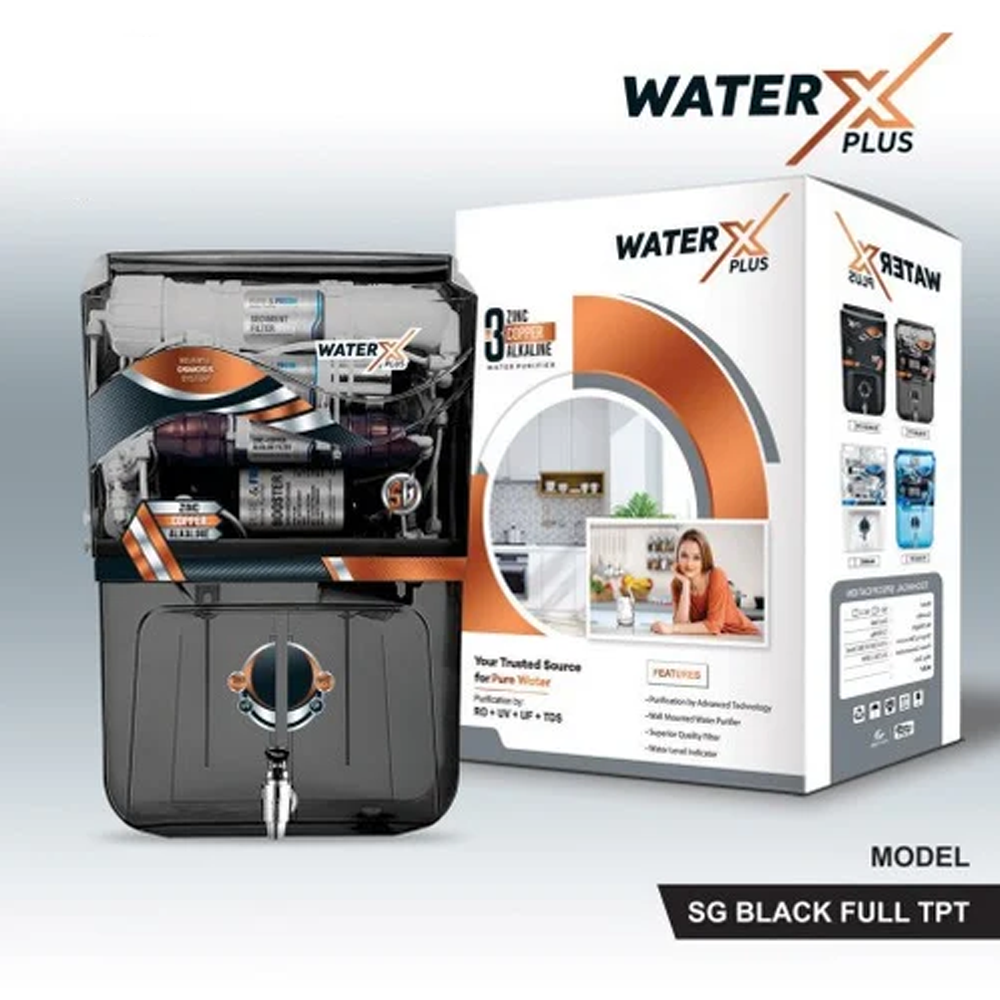 Water X Plus Black Water Purifier,RO+UV+UF+Zinc+Copper+Alkaline,7-Stage ...