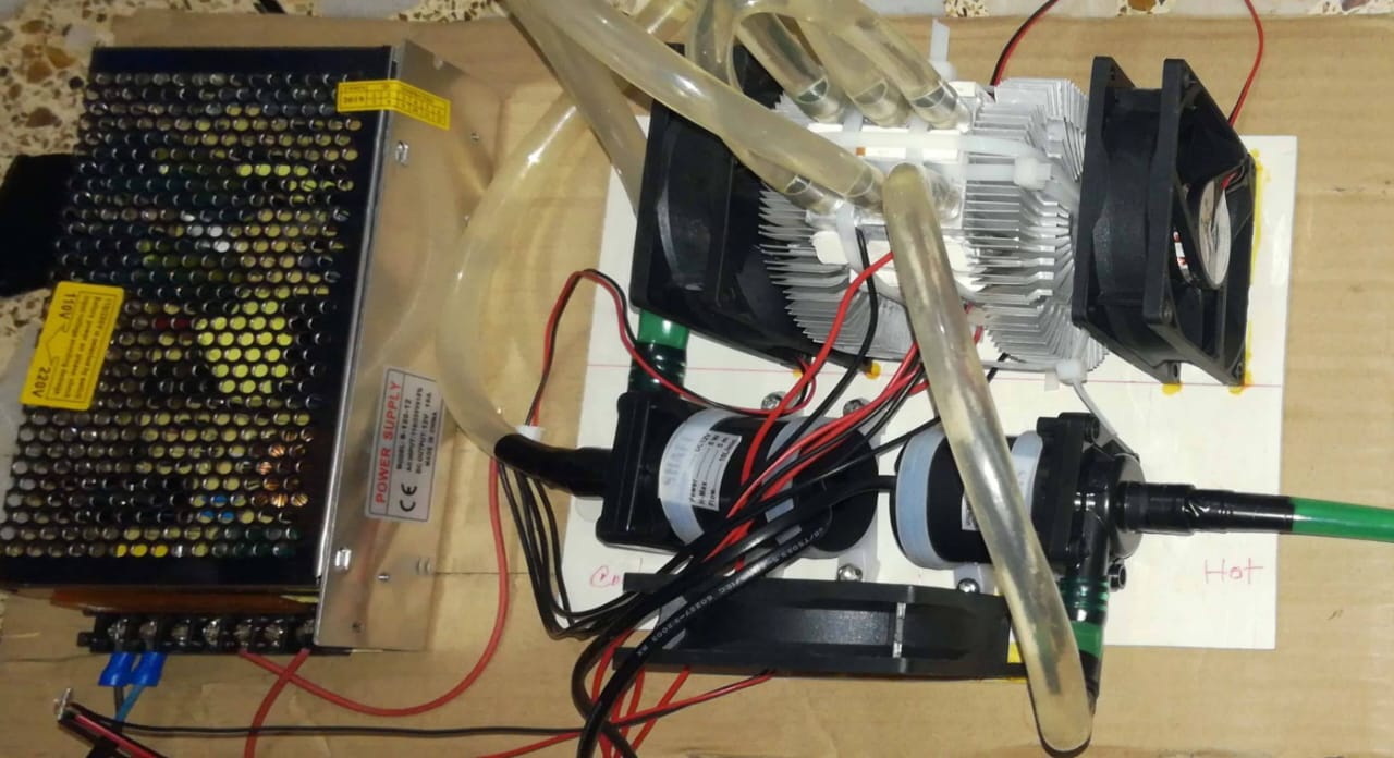 DIY kits Thermoelectric Peltier Refrigeration Cooling System Water Cooling Project 01 Pc SMPS 12 Volt 10 Amp+2Pcs Mini Pump+2 Pcs PC Heatsink+3 Pcs Double Water Block+2 Pcs Fan+4 Pcs Peltier Module TEC1-12706 Coolers+2 Pcs Colling Fan+1 Pc Tharmal Paste. 