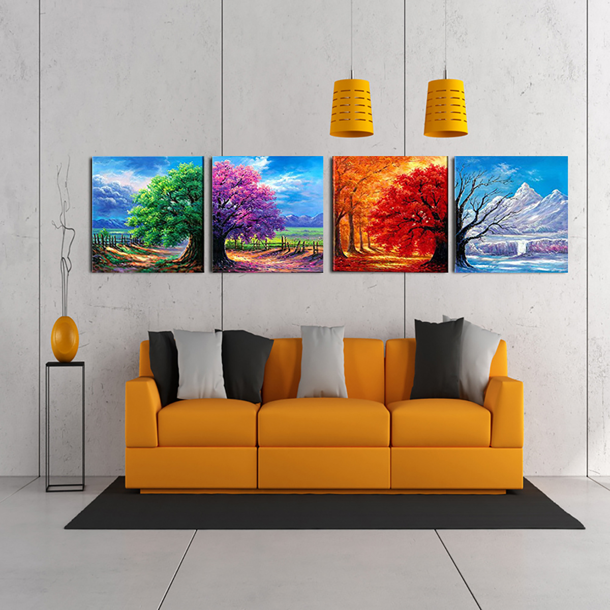 4 Panels Modern Unframed Wall Oil Paintings Picture Canvas Art Print Home Decor