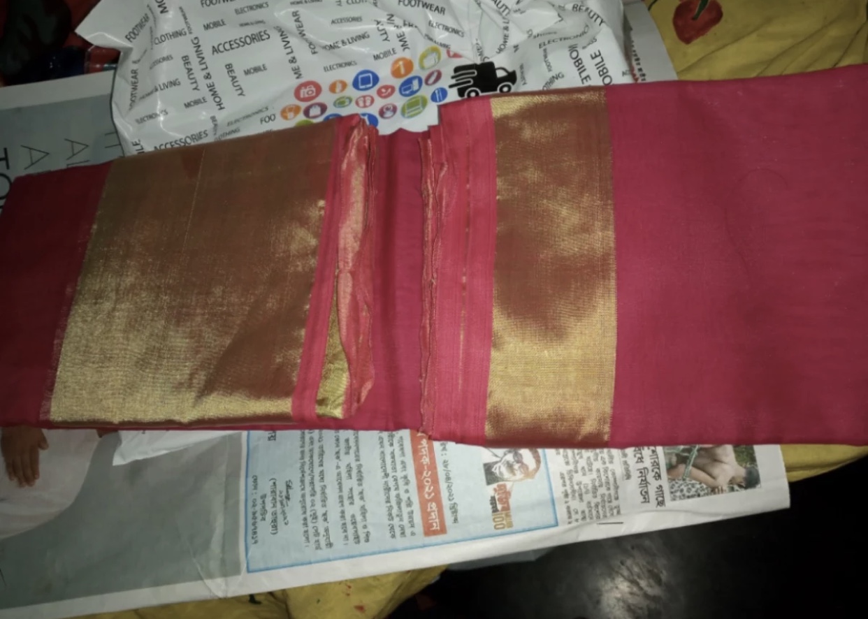 Half silk saree 1 colour saree Lemon Yellow color Saree. 