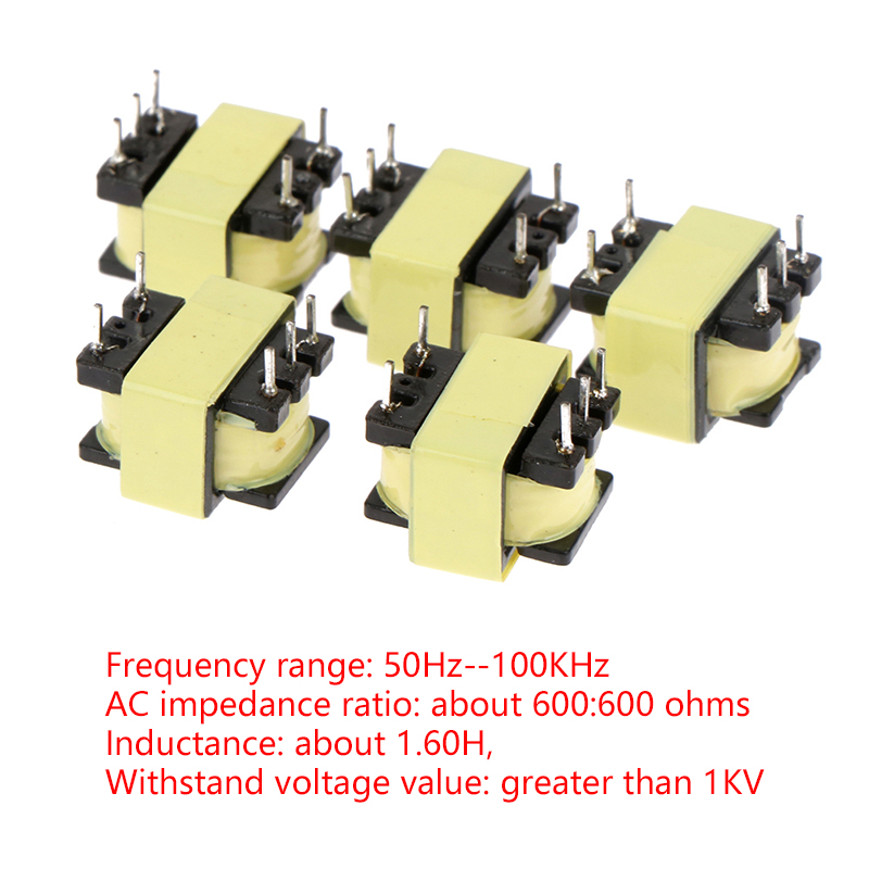 5pcs 600 ohm Toroidal Transformer Isolator audio-frequency 600 : 600 Audio isolation transformer 1:1 Toroidal with 5 pins Demoo