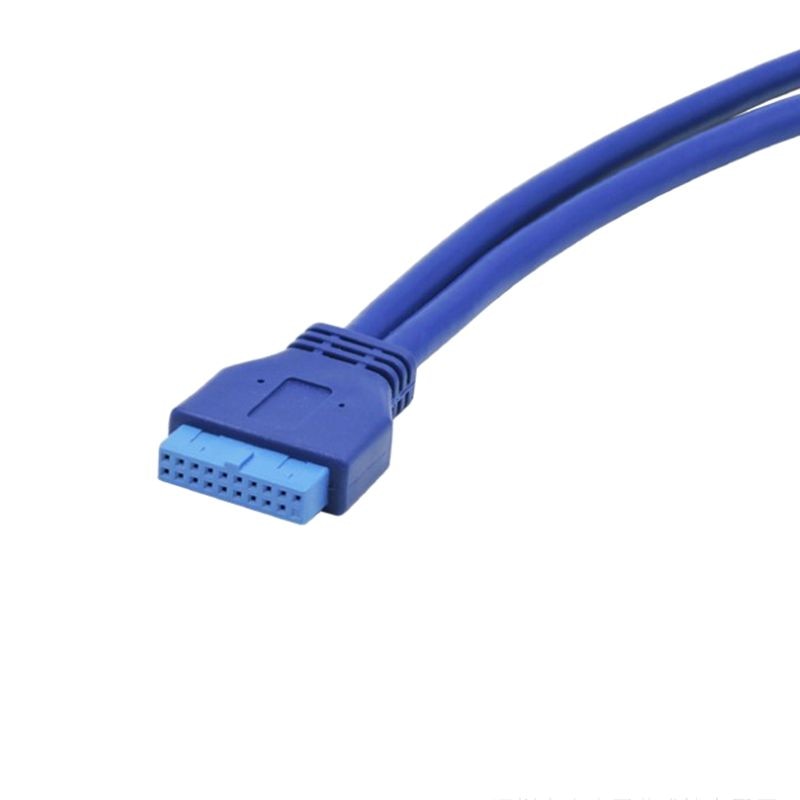 DIY Chassis USB3.0 Front 19 Pin/20Pin Female To 2-Port USB 3.0 Female With Ear Baffle Panel Cable. 