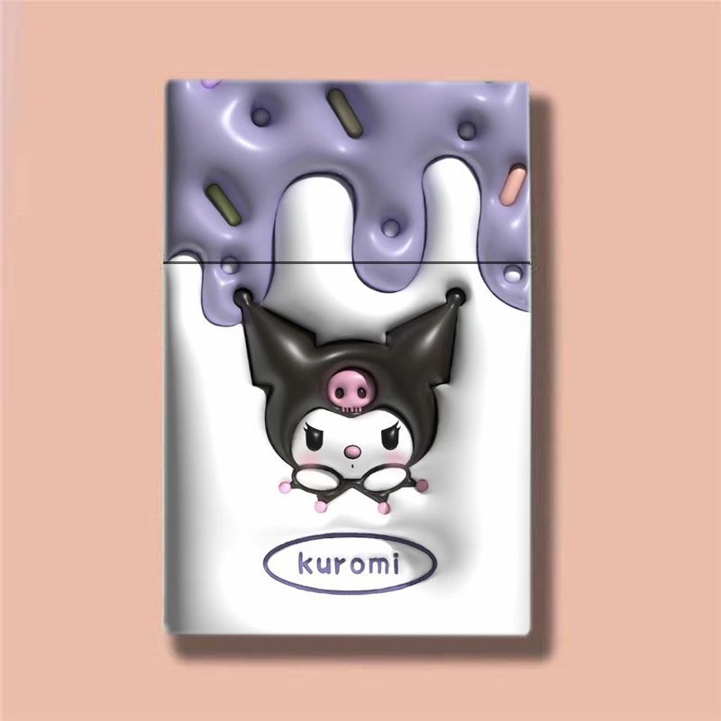 Sanrio Hello Kitty Kuromi Anime Cigarette Case Kawaii My Melody Cinnamoroll Smoke Box Plastic Cute Card Storage Box Festive Gift. 