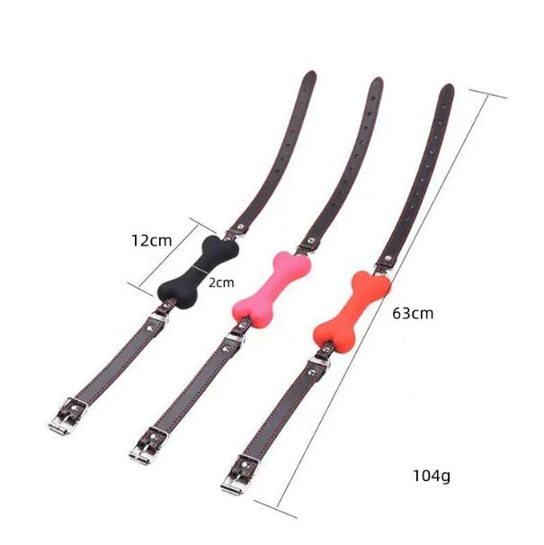 Silicone Bar Gag BDSN Toys Dog Bone Bite Gag - Open Mouth. 
