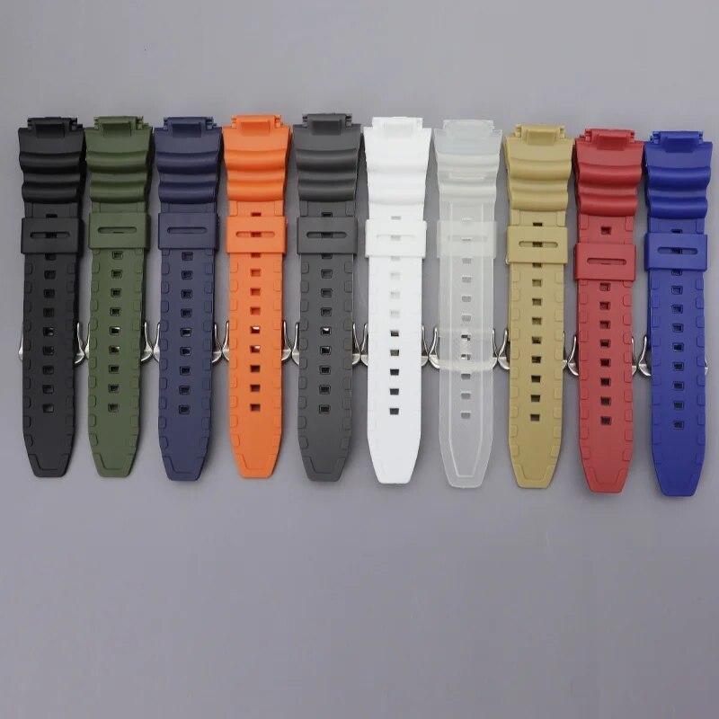 Rubber Watch Strap For SKMEI 1335 1299 1496 Casio AE1100W AE1300 AE1200 F108WH W-800H AQS810 Watch Band Accessories. 