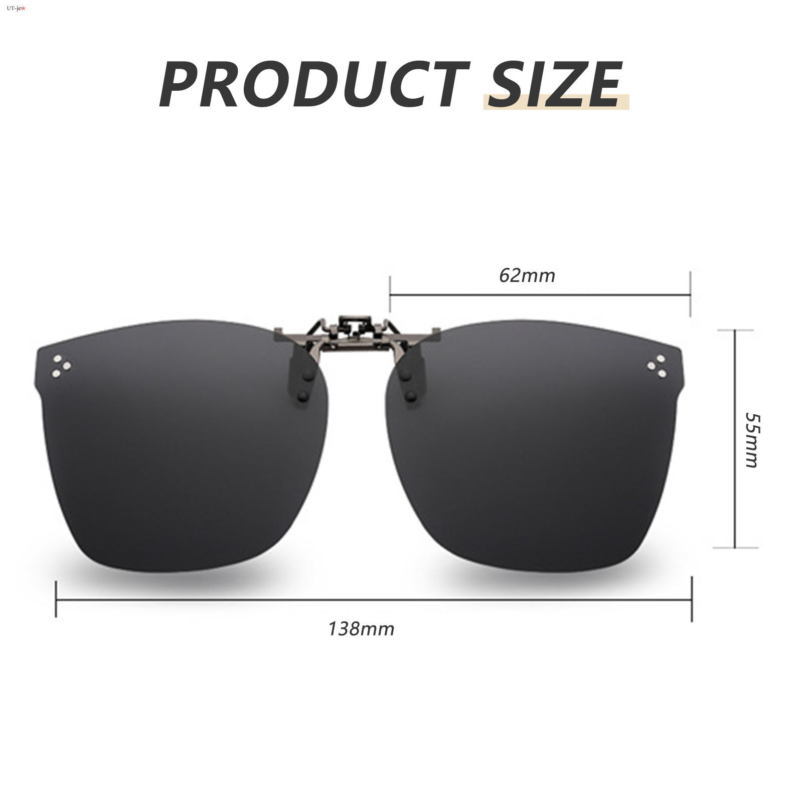 Clip On Sunglasses Rimless Clips Onto Nearsighted Glasses for Men Women Sunglasses Clips Comfortable to Wear Flip Up and Down Easy to Install. 