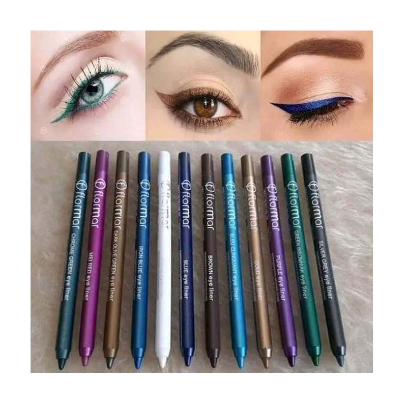 Flormar Waterproof Eyeliner Set (12 pcs x Random Color)