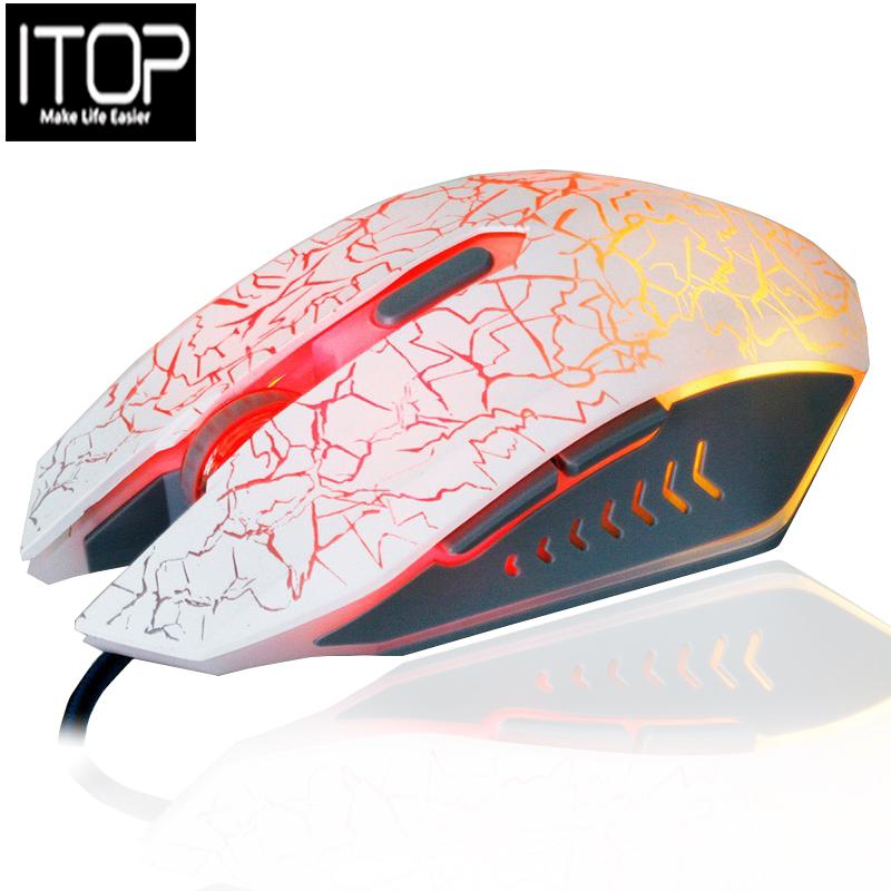 ITOP T1 Gaming Mouse Optical Mouse 1300 DPI Led Mouse Optical USB Wired 7 LED color. 