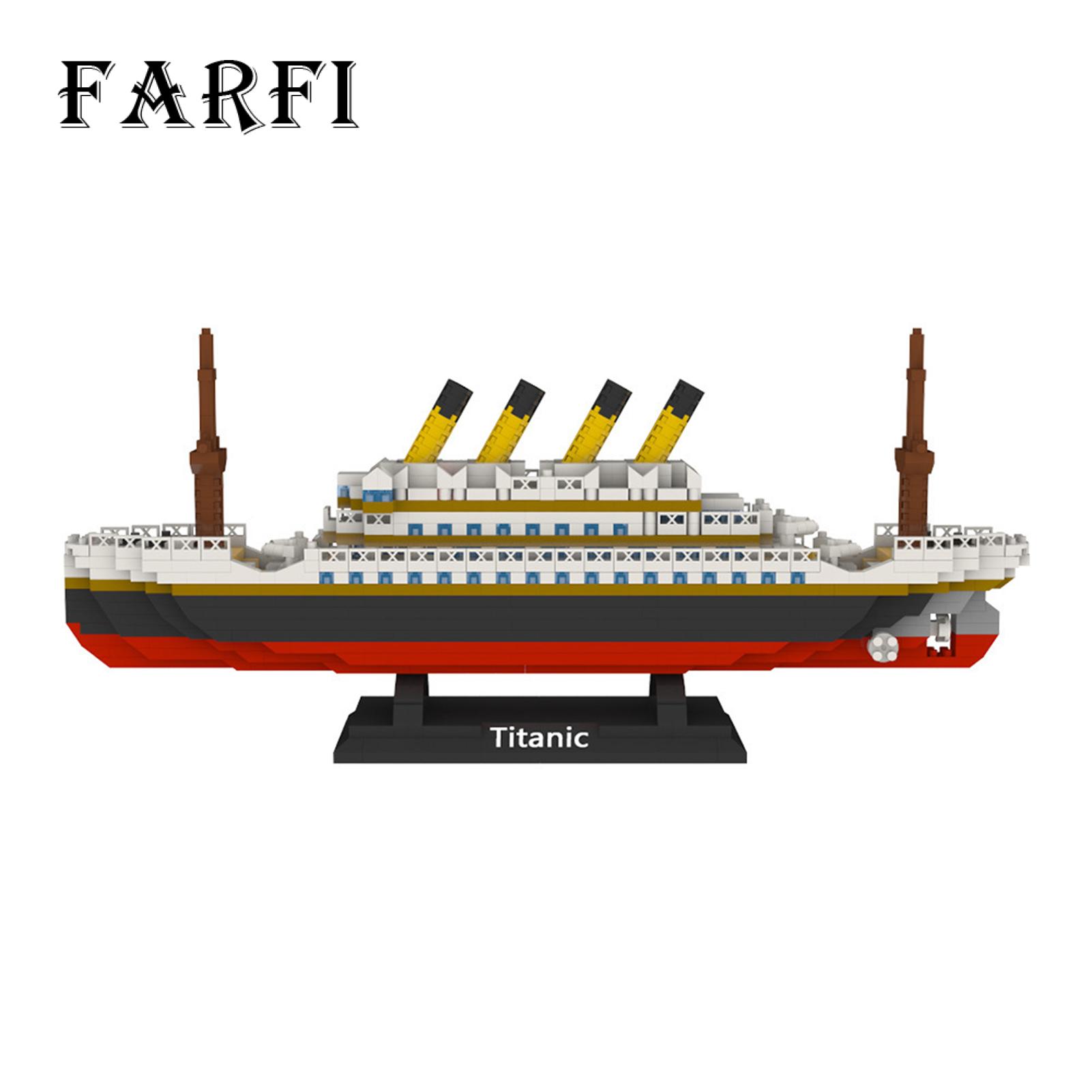 Farfi Ship Building Blocks Assembly Simulation Boat Model Toy Living Room Decoration. 