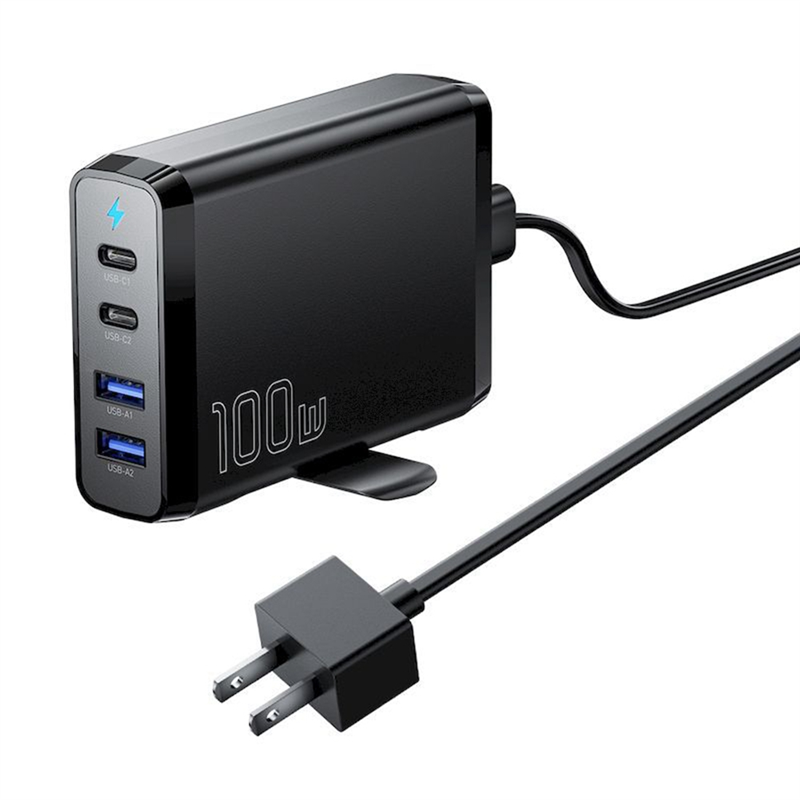 ESSAGER 100W GaN USB Type C Desktop Charger Quick Chagers Multi-Port Charger for Samsung IPhone Laptop Chagers US Plug