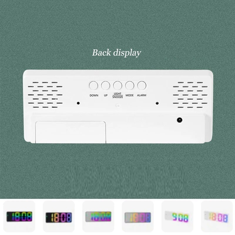 Colorful Digital Alarm Clock Fonts Led Large Character Electronic Clock Bedside Table Alarm Clock 3 Alarm Settings Voice Control. 
