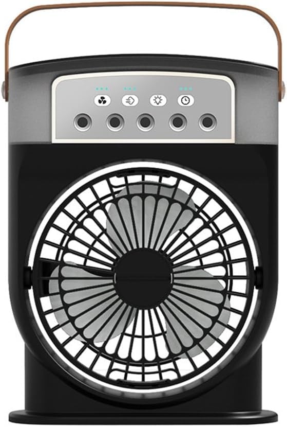 Air Conditioner Fan USB Personal Air Cooler Mini Humidifier Misting Fan with 7 Colors LED Lights Portable Fan. 