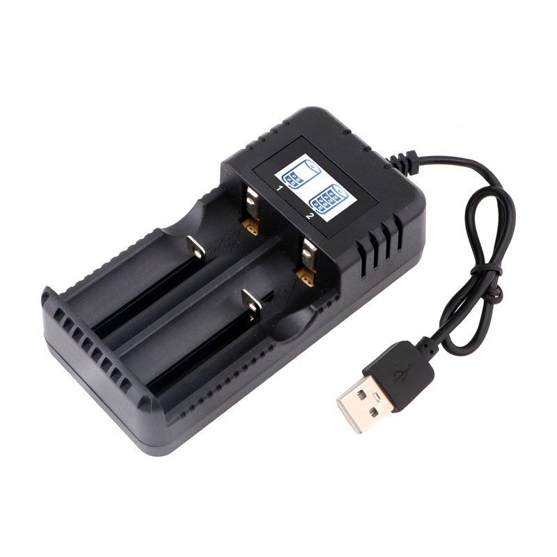 LCD 18650 Battery Charger 1 / 2 Slots Dual For 18650 Charging 4.2V Rechargeable Lithium Battery Charger. 